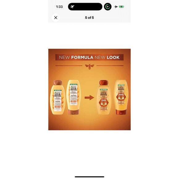 Garnier Whole Blends Honey Treasures Repairing Shampoo & Conditioner Set 12.7oz - Picture 6 of 6